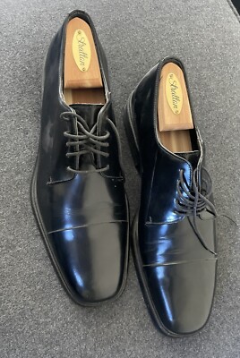 Gucci Black Leather Mens lace shoes 42 E Oxford wing tip made in Italy Gucci Leather Wingtip Oxfords - Lucky Vintage main image 4