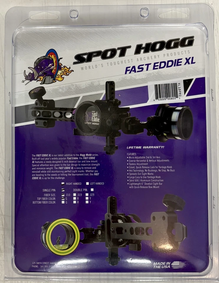 Spot Hogg Fast Eddie XL Single Pin Right Hand Green .010 Diameter New - Image 2 of 2