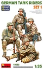 German Tank Riders Set 1. Resin Heads Figure 1:35 Plastic Model Kit MINIART