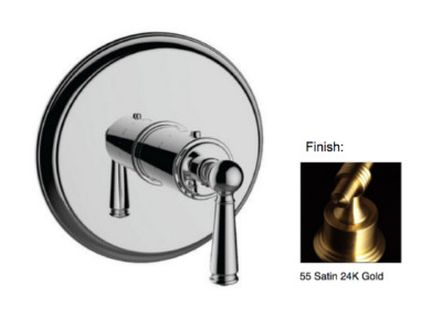 Santec 7093EP55 Karlie 3/4'' Thermostatic Control Trim In Satin 24K Gold, New