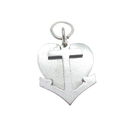 925 Sterling Silver Vintage Cross & Anchor Charm Pendant - Picture 5 of 8