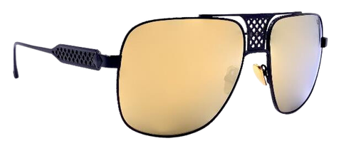 Men's Oversized Metal Aviator Sunglasses "Elvis" by Icon Carl Zeiss Gold Lens - Picture 4 of 8