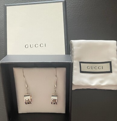 累積売上総額第1位【GUCCI★グッチ】EARRINGS WITH G Women's Gucci G Drop Earrings Sterling Silver - 100