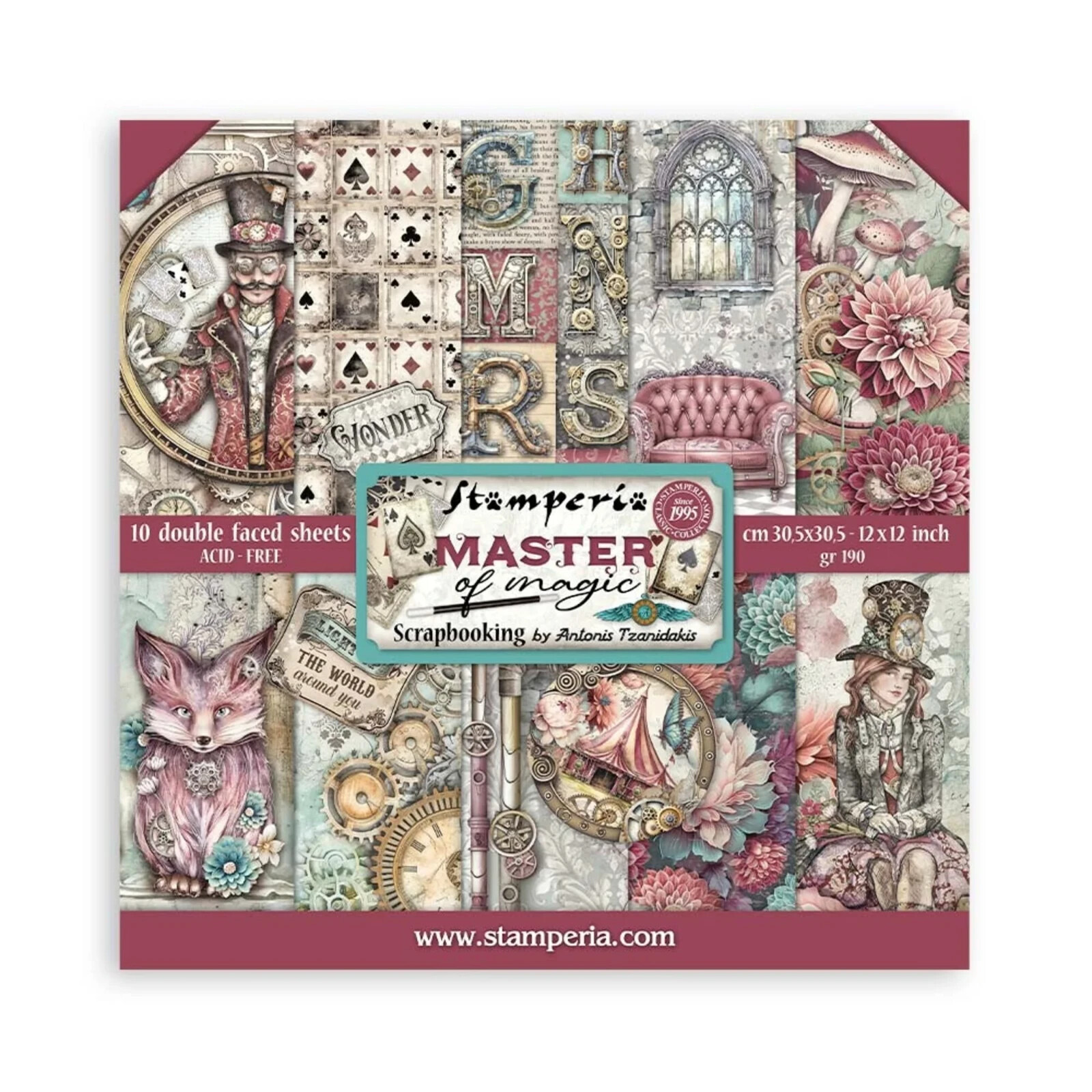 Stamperia 12"" x 12"" Paper Sheets Master of Magic SBBL166