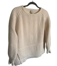 M. PATMOS  Ivory Thick 100% Cashmire Pullover/Sweater Size L