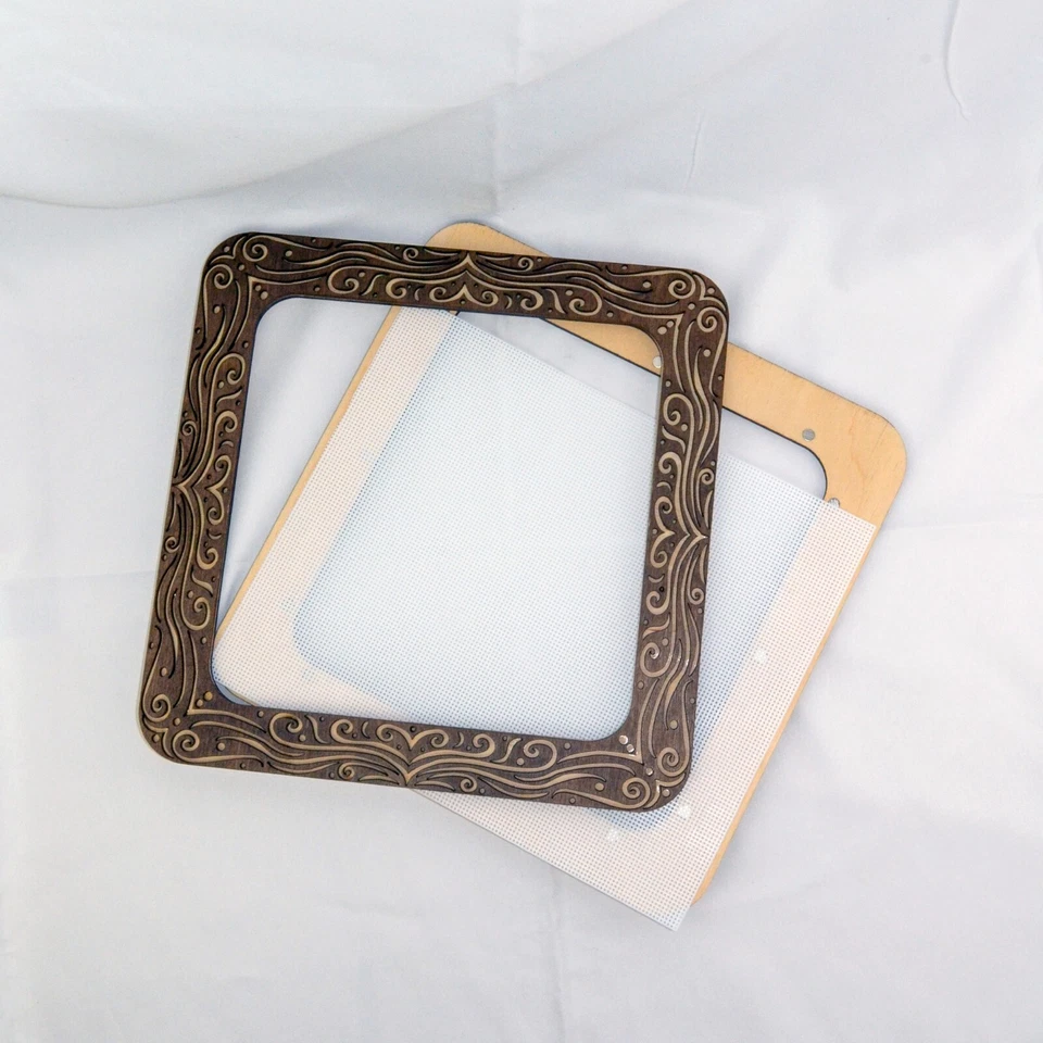 Cross Stitch Magnet Frames 4 sizes set, wooden hoops for stitch plastic canvas - Image 3 of 4