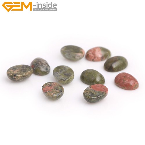5Pcs CAB Cabochon Green Unakite Beads Natural Stone For Jewelry Making Pendant - Picture 32 of 50