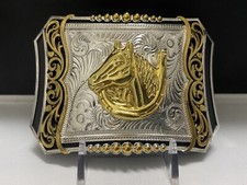 Horse belt buckle cowboy cowgirl hebilla caballo vaquero western heavy style