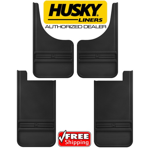 HUSKY MudDog Front & Rear Mud Guards Flaps for Ford F150 F250 F350 Black No SS - Picture 1 of 7