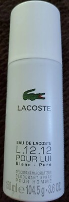 LACOSTE EAU DE LACOSTE L.12.12 BLANC by Lacoste PURE DEODORANT SPRAY 3.6 OZ