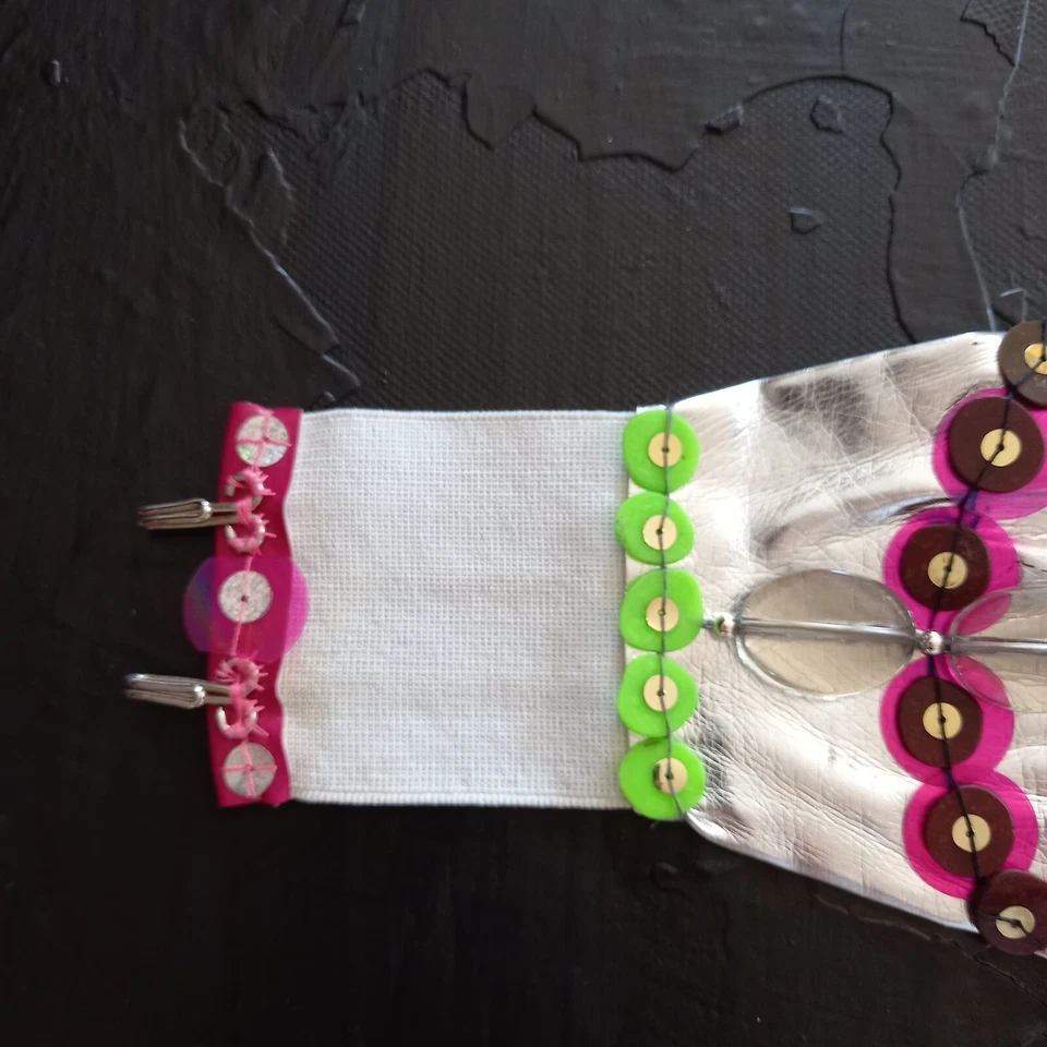 cintura alta grande bustier accessori da donna firmate elegante macramè ricamato - Immagine 3 di 4