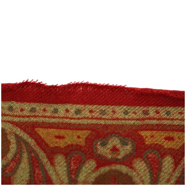 Authentic ETRO Rectangular Stole Shawl Red x Gree… - image 4
