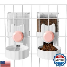 Hanging Cage Automatic Small Pet Food Bowl Water Bottle Dispenser, 1L Auto Gr