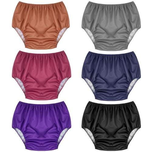 6 Pcs Leakproof Underwear for Incontinence Pull on Cover Pants Washable Multicol