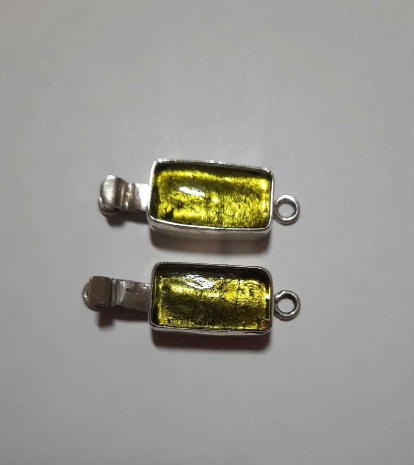 Lote de 925 y cierres rectangulares de vidrio de una hebra JL423 Foto 4 de 4