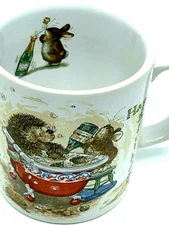 VTG Gordon Fraser Happy Birthday Hedge Hog Mouse Rabbit Animal Mug Kate Veale
