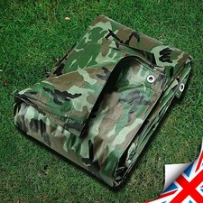 Camouflage Tarp Sheet Tarpaulin Strengthened Waterproof Medium Duty- CAMO 95g/sm