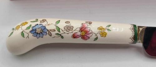 Vtg Spode Brucut Floral Porcelain Handle Knife Stainless Steel England in Box - Imagen 4 de 8