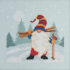 Mill Hill Gnome Quartet Beaded Cross Stitch Kit ~Skiing Gnome 