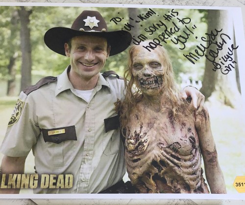 “Autograph The Walking Dead” Melissa Cowan “Bicycle Girl” With Rick COA Horror - Picture 3 of 10
