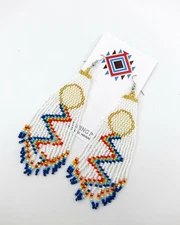 Native American Style Desert Rainbow Road Seed Bead Earrings Handmade Ships Free
