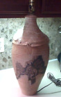 Large Lyle Clift Art Pottery Signed Table Lamp Mountain Deer Landscape Sculpture