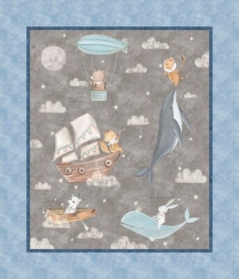 3 Wishes Adventures in the Sky - Digital by Bianca Pozzi 14659 Panel Cotton
