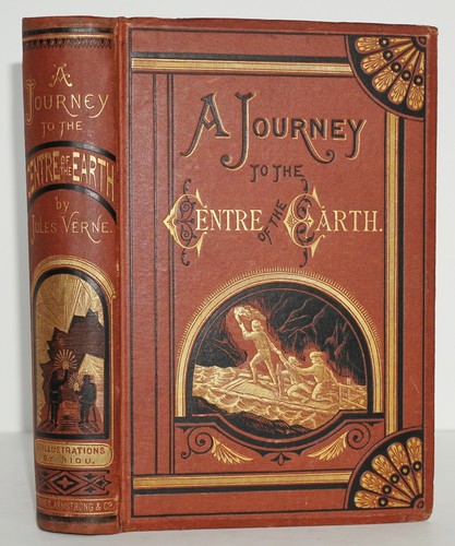 A JOURNEY TO THE CENTRE OF THE EARTH ~1ST/1ST 1874  DELUXE EDITION ~ JULES VERNE - Picture 1 of 11