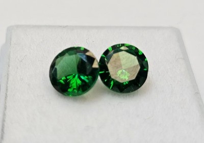 Colombian Emerald Pair of 2 Ct Round Cut Green GGI Certified Loose Gemstone