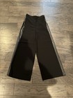 Central Park West Bloomingdales Black Wide Leg Leather Stripe Size Small $147 — photo 1