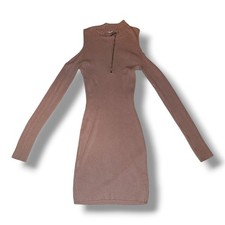 Women's GUESS Pink Long Sleeve Blair Cold Shoulder Sweater Knit Dress. Size Med