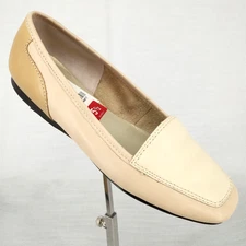 Enzo Angiolini Shoes Womens 5.5 M Leather Loafers Beige Liberty Flats Slip On