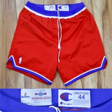 #55 Washington Bullets Champion Game Used Shorts 95/96 Red NBA Sewn Men sz 44+2