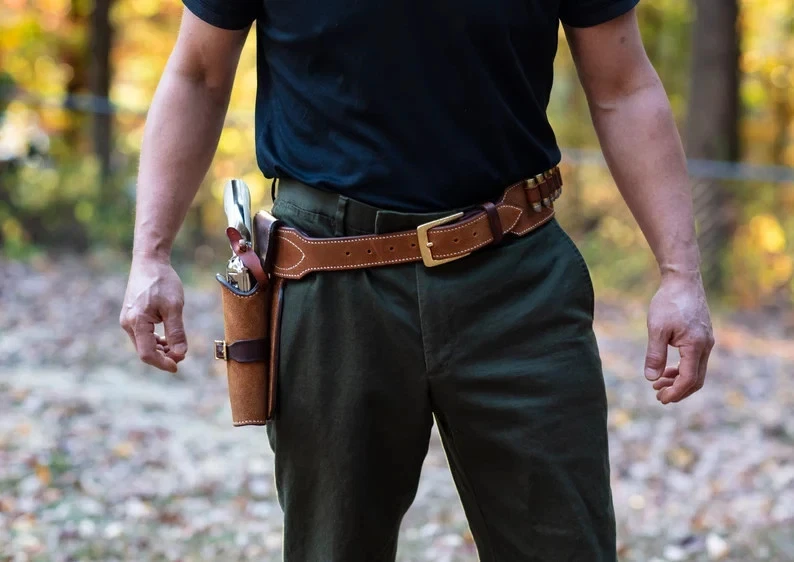 Clint Eastwood walk and draw belt and holster with metal liner in the holster - Image 4 of 4