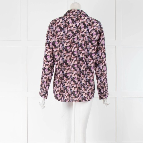 Vince Womens Shirt Sz XS Blue 100% Silk Floral Old Money Preppy Feminine Luxury - Picture 12 of 13