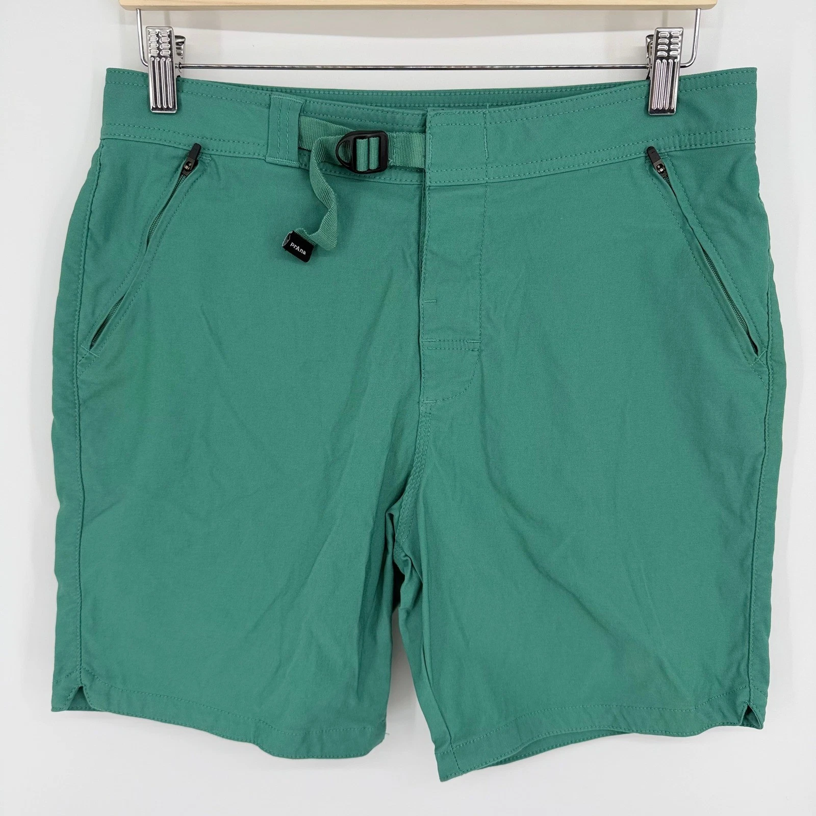 prAna Stretch Zion Hybrid Short II Men's 31 Green Stretch Hiking Outdoor Camping