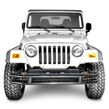 For Jeep Wrangler 87-06 Rugged Ridge Full Width Gloss Black Front Tubular Bumper
