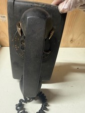 Vintage 1950s Western Electric Black Rotary Dial Wall Telephone Bell System 554