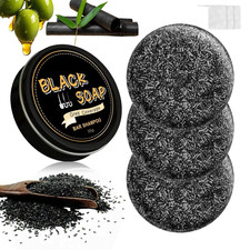 3Pcs Gray Hair Reverse Bar Soap, Black Shampoo Bar for Hair and Beard Darkening,