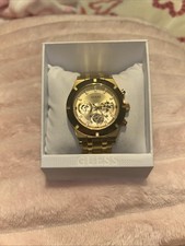 Guess Continental Gold Chronograph Skeleton Dial & Steel  Mens Watch GW0260G4