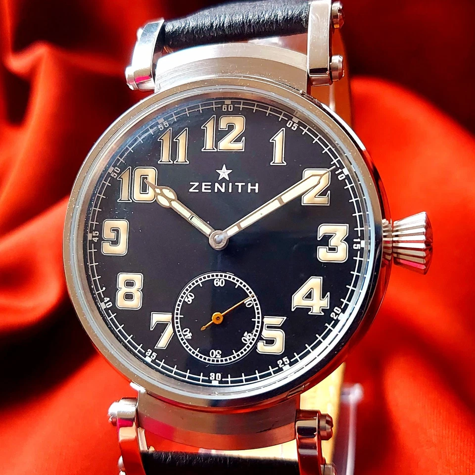 Reloj Pulsera Zenith Suizo Vintage Matrimonio Hombre Estilo Militar Reparado Foto 3 de 4