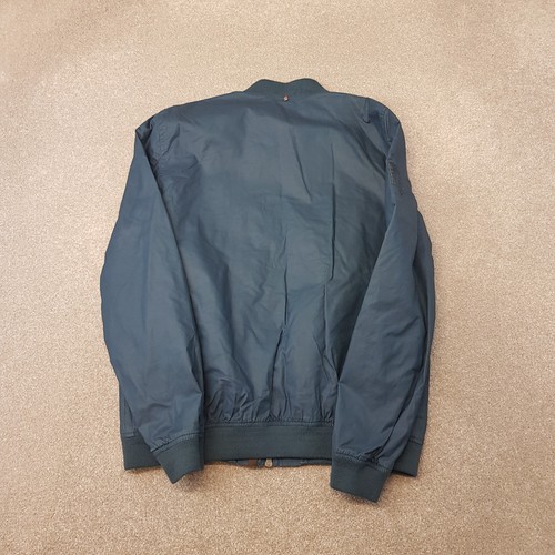 Pretty Green Men Jacket Large Blue Bomber Wax Feel Casuals Mod Union Jack Lining - Picture 12 of 13