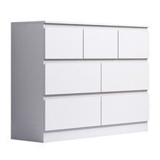 7 Drawer Merchant Chest of Drawers Matt White Scandinavian Style Furniture