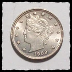 1909 LIBERTY HEAD NICKEL Nice Strike Lustrous Nice BU #37D75 .900 Fine Silver