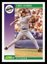 Greg Harris 1992 Score #378 San Diego Padres Baseball *201