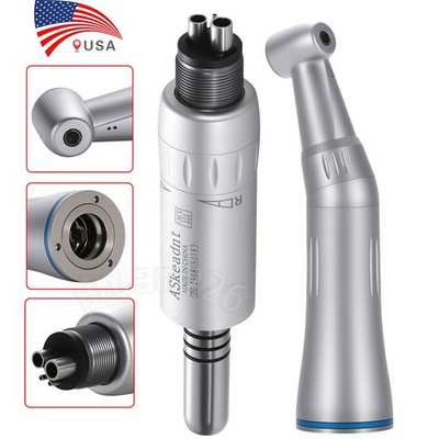 #ad Dental Slow Low Speed Handpiece Push Contra Angle NSK Style Air Motor 4Holes $188.10