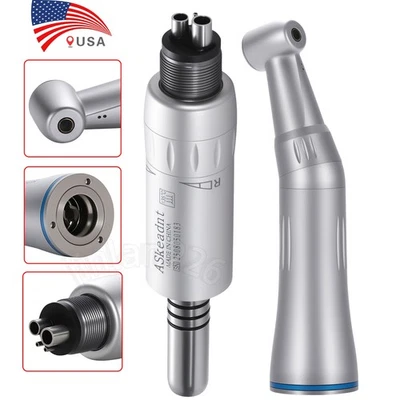 ASKEADNT Dental Slow Low Speed Handpiece Push Contra Angle NSK Style Air Motor 4Holes