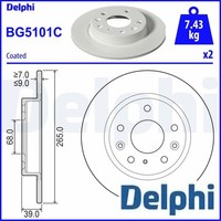2X Bremsscheibe Delphi BG5101C 2 Bremsscheiben Hinterachse Hinten FüR Mazda