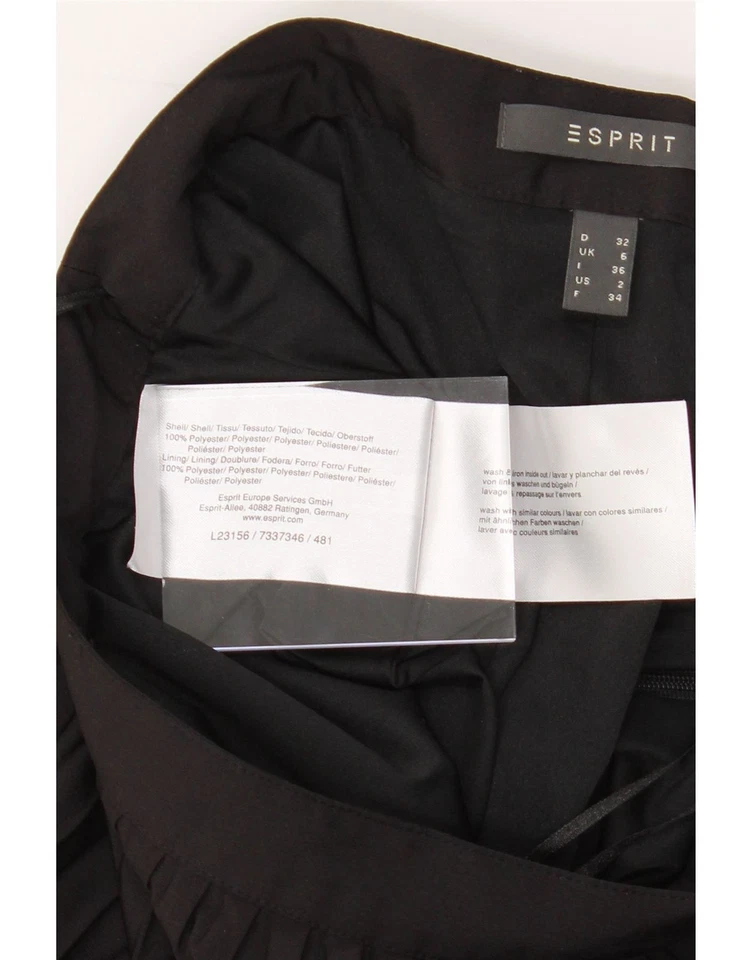 Falda plisada ESPRIT para mujer UK 6 XS W24 negra poliéster AJ07 Foto 3 de 3