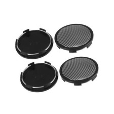 4pcs 65mm Dia 6 Clips Wheel Tyre Center Hub Caps Cover Black Base for Auto